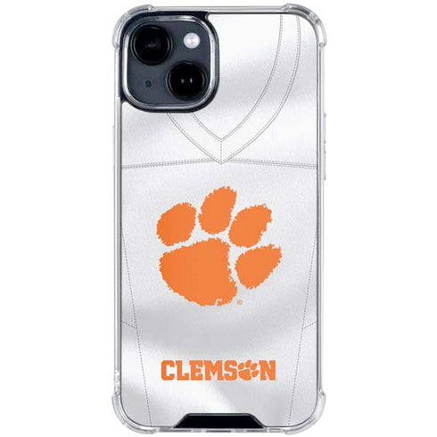 Clemson University White Jersey iPhone 14 Clear Case